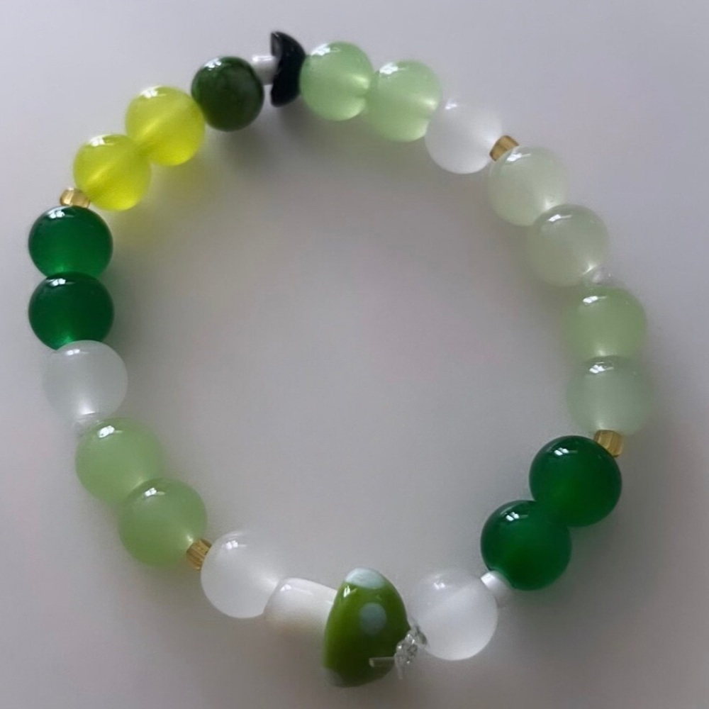 Green Mushroom Bracelet